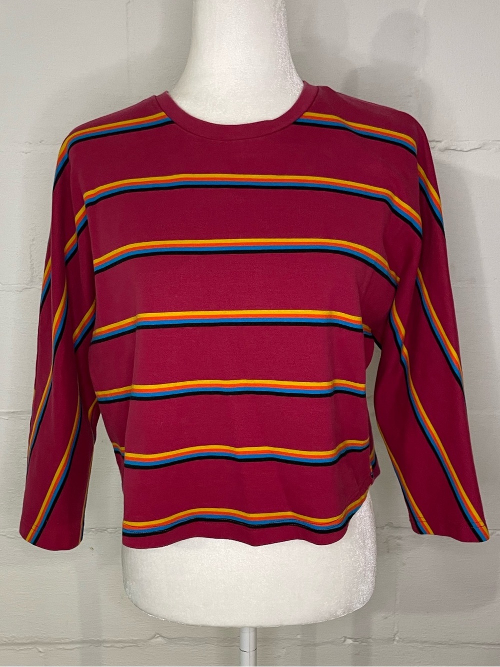 Publish Berry Multi-Stripe Long Sleeve Crewneck